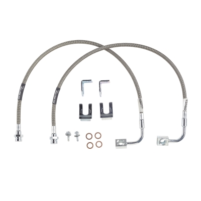 Rubicon Express 24" Front Brake Line Set, Stainless Steel, Lifted Height of 4" to 6" - RE15301